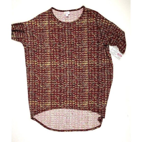 ‎LuLaRoe Irma Tunic Burgundy Floral High Low Small - Picture 5 of 7